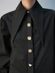 Maija Solid Button Front Shirt