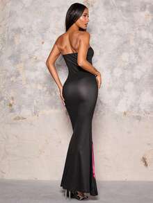 Glamine Vestido tubo con gran estampado floral para mujer - Multicolor - Ver 2