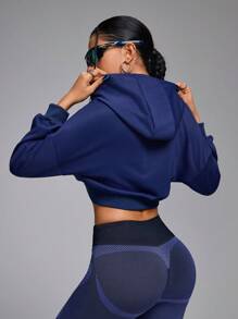 Innovista Áo nỉ thể thao dáng ngắn màu xanh dương rộng rãi kiểu Pháp, áo nỉ, bộ đồ thể thao, chạy bộ, áo nỉ ngắn, tập luyện thể dục hàng ngày, áo nỉ nữ, trang phục nữ mùa thu, áo nỉ mùa thu, cắm trại, ngoài trời, trang phục nữ mùa thu đông, quần áo nữ mùa đông, bộ đồ thể thao, áo thun, trang phục mùa thu tay dài màu xanh dương cho nữ, màu xanh nhạt mát mẻ - Màu xanh lam - Xem 9