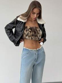 Aloruh Y2K 时尚女士短款蓬松胸罩上衣，街头服饰音乐节 - 彩色 - 查看 5