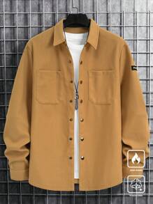 Manfinity Homme Men's Solid Color Casual Jacket, Fall/Winter