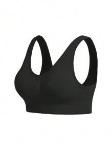 2 piezas Conjunto de sujetador sin costuras y sin alambres plisado para mujer - Multicolor - Ver 11