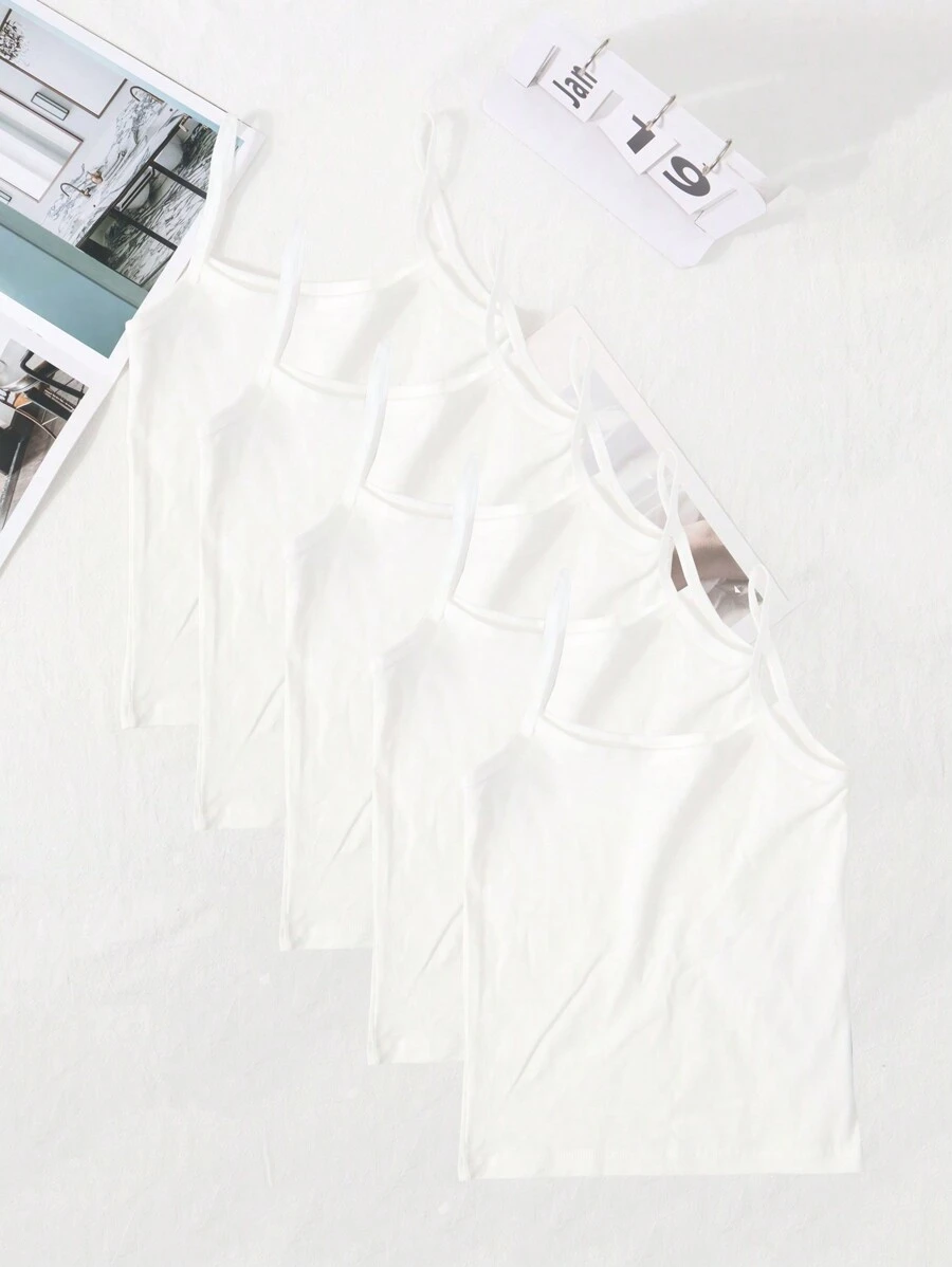 5 件套 少女休闲纯色舒适吊带背心内衣