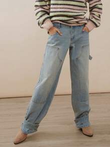 WESTFADE Quần Jeans Ống Đứng 91% Cotton Tiện Dụng Cao Cấp Denim - Rửa nhẹ - Xem 9