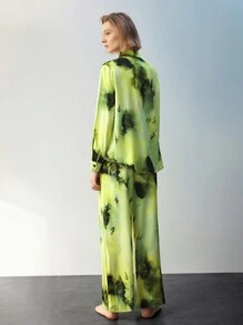 Maija Ensemble Deux Pièces Chemise Et Pantalon À Épaules Tombantes Tie-dye Pour Femme