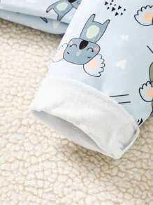 3pcs/Set Infant Baby Boys Comfortable Cute Koala Printed Long Sleeve Top And Pants Home Outfit With Swaddle Blanket - Multicolor - View 3