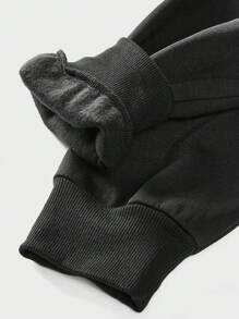 Manfinity VCAY Men's Oversized Printed Crew Neck Long Sleeve Sweatshirt, For Fall Winter - Black - View 5