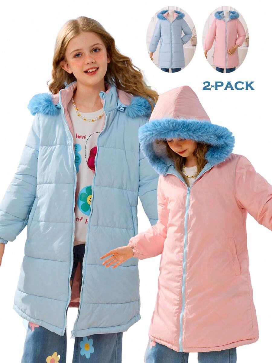 Tween Girls  Leisure Reversible Coat, Cute - Multicolor - View 1