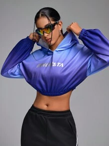 Innovista Moletons esportivos casuais com estampa ombré azul feminino, moletom leve, moletons de outono, moletom curto, ao ar livre, moletom curto, acampamento ao ar livre, tops femininos de treino, roupa feminina de outono e inverno, manga comprida azul