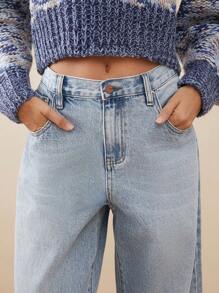 WESTFADE Premium Denim Barrel Leg 100% Cotton Ankle Jeans