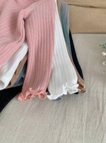 SHEIN LMoss Kids LMoss 6件套新生女宝宝可爱针织纯色长袖连体衣套装，秋冬季 - 彩色 - 查看 6