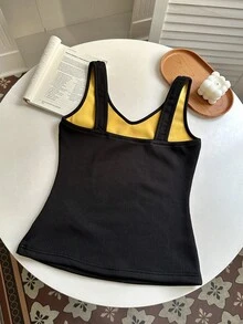 SHEIN LUNE Áo lót cổ lọ lót nhiệt dày cho mùa thu đông - màu đen - Xem 2