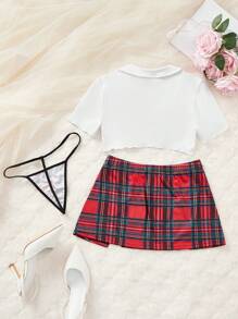 女性卧室服装 - 紅白色 - 查看 2