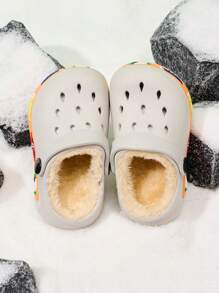 Toddler Boys' Comfortable & Fashionable Thermal Lined Warm Slip-On Shoes For Winter - Light Grey - View 2