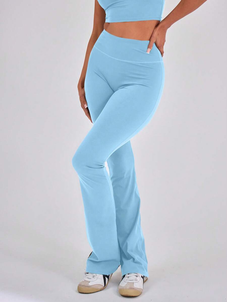 Musera Sport High Waisted Sculpt Flare Sports Leggings Only,Padel, Tennis, Pickleball Gym Fitness - Baby Blue - View 1