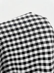 Calvaya Płaszcz codzienny dwurzędowy z długim rękawem i wyciętymi klapami w kratkę w stylu houndstooth
