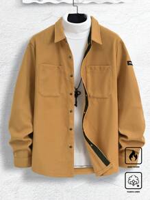 Manfinity Homme Men's Solid Color Casual Jacket, Fall/Winter