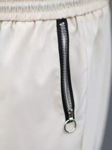 Manfinity Homme 男士抽绳侧拉链口袋时尚休闲长裤