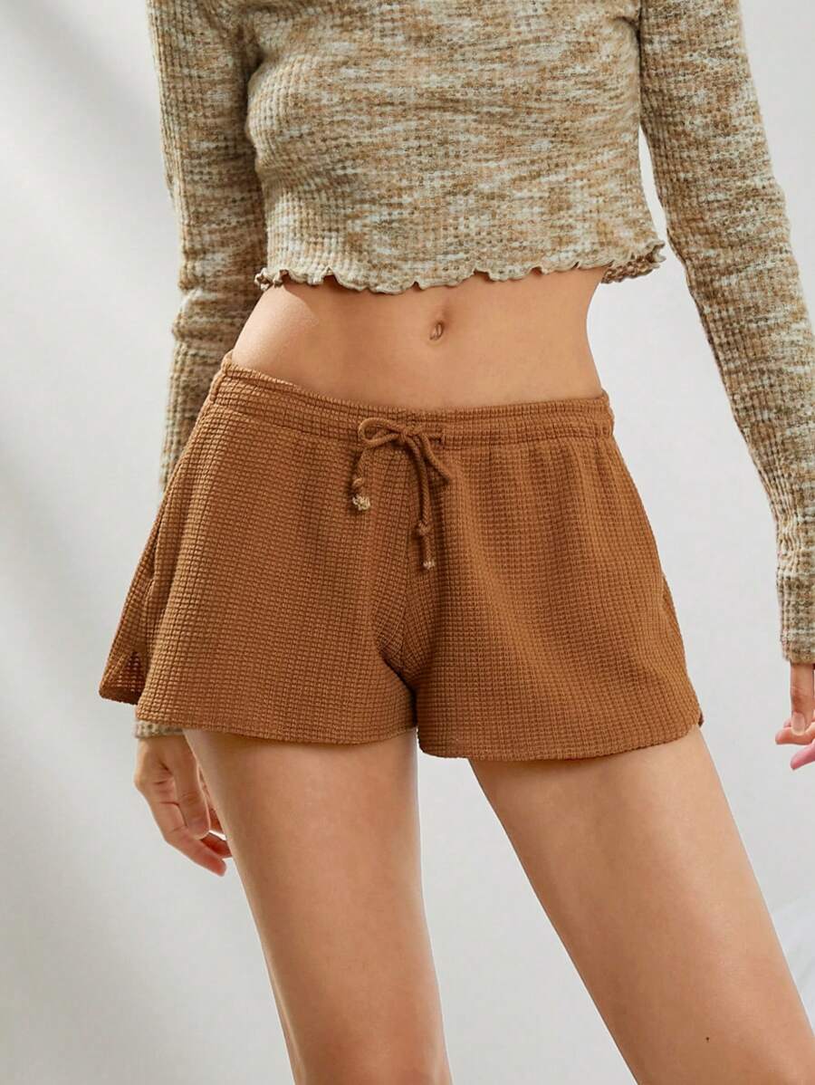 WESTFADE 针织休闲短裤 - 駝色 - 查看 1