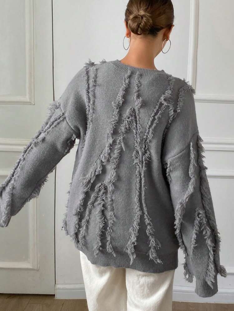 Loose Fit Round Neck Thickened Sweater For Women,Fall Women Clothes