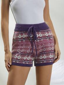 WESTFADE Quần short len dệt kim Fair Isle - Nhiều màu - Xem 3