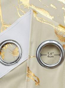 1 tấm rèm vải nhung mềm họa tiết đá cẩm thạch vàng lấp lánh cao cấp phong cách nghệ thuật trừu tượng dùng trang trí phòng khách, trang trí mùa thu, trang trí mùa thu, trang trí phòng - Vàng - Xem 2