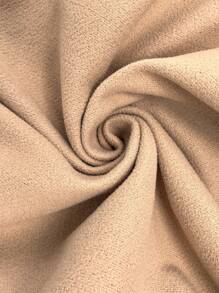 SHEIN LUNE 女士蓬松领蝙蝠袖宽松高低针织开衫 - 杏色 - 查看 7