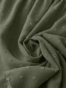 SHEIN LUNE 大码女式夏季撞色蕾丝圆领短袖休闲衬衫