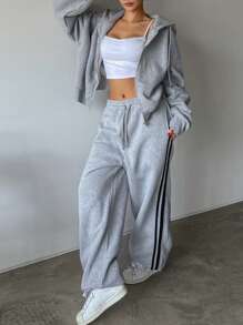 DAZY 2-delige damessweatshirt- en joggingbroekset, herfstkleding