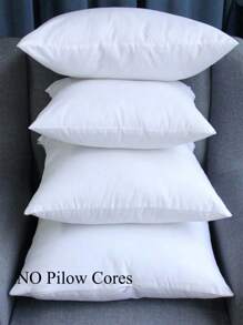 8 PCS Soft Lightweight Machine-Washable Throw Pillow Covers Set,Solid Smooth Contemporary Hidden Zipper Closure High-Grade Pillowcases For Sofa Living Room Bedroom Decorative Cushions,4 Sizes,(No Pillow Core) - White - View 4