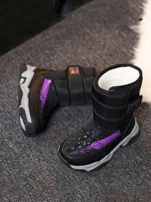 1 Pair Children's Winter Snow Boots, Warm, Anti-Slip, Shock Absorbing, Cute Design For Little Girls, For Christmas