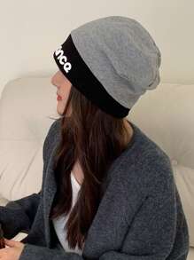 DAZY Women Simple Letter Print Cap, Casual Everyday Wear - Black - View 3