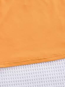 SHEIN Bộ đồ ngủ thường ngày in họa tiết hoa và áo hai dây thanh lịch tối giản cho bé gái tuổi mới lớn, 2 món/bộ (Trang phục đôi cho mẹ và bé được bán riêng) - Màu Cam cháy - Xem 6