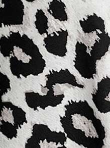SHEIN LUNE Sleeveless Vintage Leopard Print Knit Cardigan For Women In Fall/Winter - Grey - View 8