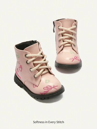 Cozy Pixies Embroidered Patchwork Plain Cute Little Girls Shoes Toddler Boots Black Breathable Versatile Infant  Boots