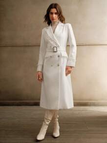 Anewsta Women's Pearl & Jewelry Textured Regular Jacket - White - View 4