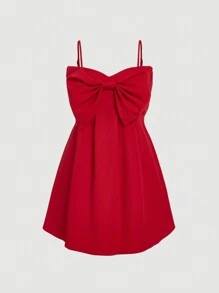 SHEIN MOD Robe d'été blanche à détail de nœud, grande taille