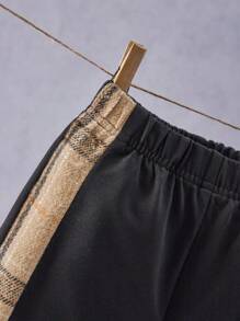 SHEIN 3 件套男婴秋季绅士风格服装套装：V 领背心、长袖格子衬衫和松紧腰裤，方便穿脱，适合玩耍、婚礼、生日派对等各种场合。 - 彩色 - 查看 3