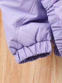 Tween Girls Fashion Diamond Quilted Hooded Winter Coat, Fall/Winter - Purple - View 4
