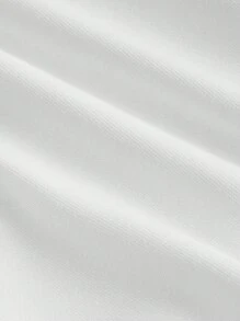 SHEIN MOD Sudadera de cuello redondo de manga larga con bordado de moño blanco, dulce y linda, casual diario, de vuelta a la escuela, cumpleaños