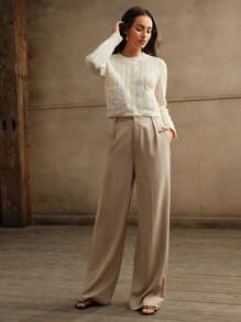 Anewsta Apricot Knitted Sequin Embroidery Cardigan - Apricot - View 7