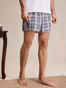 EverLounge Men's Elastic Waist Plaid Shorts For Loungewear - Multicolor - View 5