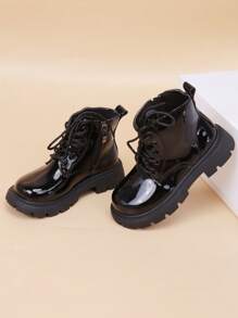 Botas brilhante com decoração de coração e estrela para meninas, nova moda outono/inverno