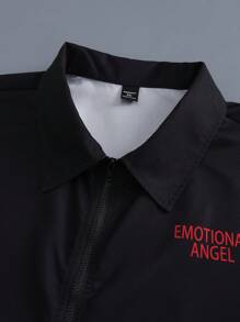 Manfinity LEGND Plus Size Men's Loose Fit Cupid Angel & Letter Print Drop Shoulder Short Sleeve Summer Shirt, Street Wear, Going Out