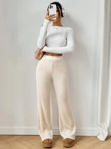 Chiquease Versatile Commuter Wide-Leg Pants & Sweater Set For Women - Multicolor - View 6