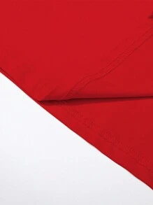 Manfinity Homme Plus Size Men's Summer Casual Slogan Print T-Shirt - Red - View 4