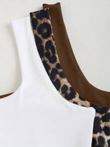 Sweetra Women's Casual Ruched Square Neck Slim Fit Tank Top Graphic Tees Women Tops - Multicolor - View 5