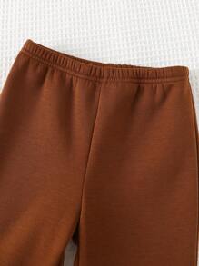 Cozy Pixies 2 pezzi Set neonato con felpa con cappuccio manica lunga con stampa orsetto cartoni animati e pantaloni con vita elastica e caviglie