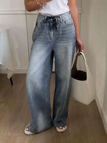 DAZY Women Distressed Wash Jeans With Belt And Pockets - Blue - View 6