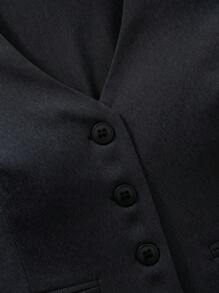 Sweetra Women Casual Commuter Buttoned Fitted Sleeveless Suit Vest